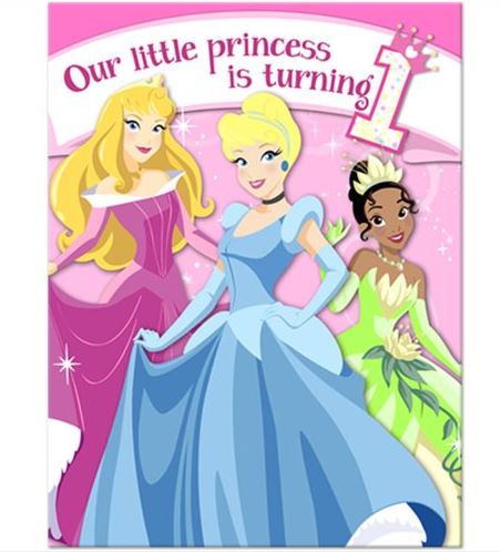 Disney Princess 1st Birthday Party Invitation Card